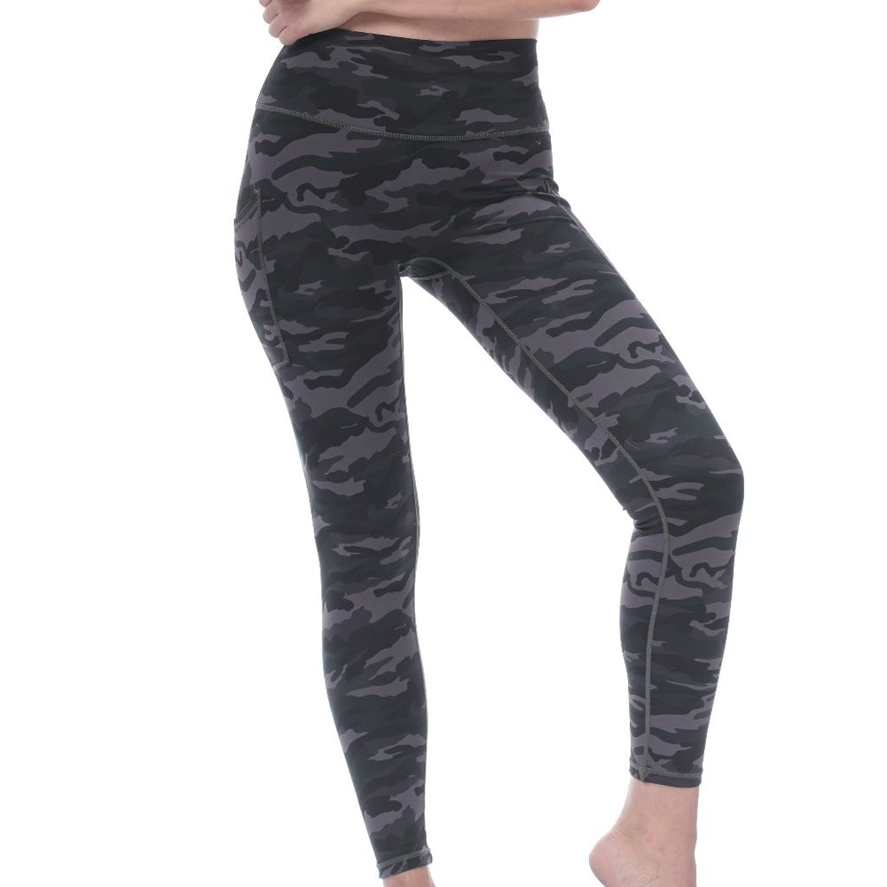 Allsense Women's Full Length High Waist Leggings Yoga Pants w/ Pocket BlackCamo